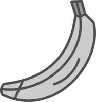 Banane Linie gefüllt Graustufen Symbol Design vektor