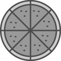 Pizza Linie gefüllt Graustufen Symbol Design vektor