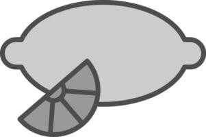 Zitrone Linie gefüllt Graustufen Symbol Design vektor