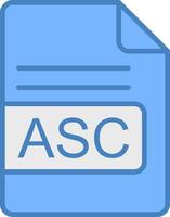 asc fil formatera linje fylld blå ikon vektor