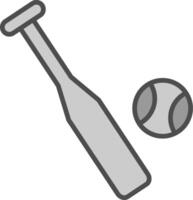 Baseball Linie gefüllt Graustufen Symbol Design vektor