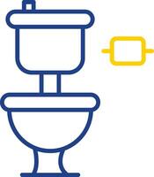 Toilette Linie zwei Farbe Symbol Design vektor