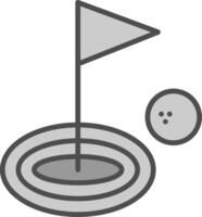 Golf Linie gefüllt Graustufen Symbol Design vektor