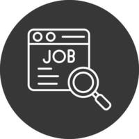 Job Suche Linie invertiert Symbol Design vektor