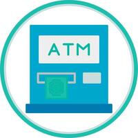 Geldautomat Maschine eben Kreis Symbol vektor