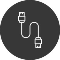 Datenbank Kabel Linie invertiert Symbol Design vektor