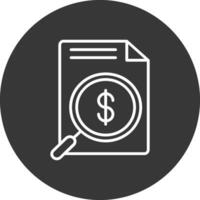 Geld Suche Linie invertiert Symbol Design vektor