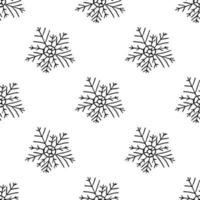 seamless mönster med snöflingor på vit bakgrund vektor