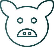 Schwein Linie Gradient Symbol vektor