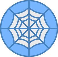 Spindel webb linje fylld blå ikon vektor