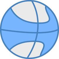basketboll linje fylld blå ikon vektor