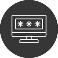 säkerhet dator Lösenord linje omvänd ikon design vektor