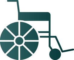 rullstol glyf lutning ikon vektor