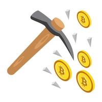 begrepp för bitcoinbrytning vektor