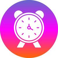 Alarm Uhr Glyphe Gradient Kreis Symbol Design vektor