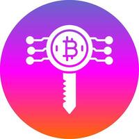 Bitcoin Schlüssel Glyphe Gradient Kreis Symbol Design vektor