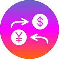 Währung Austausch Glyphe Gradient Kreis Symbol Design vektor
