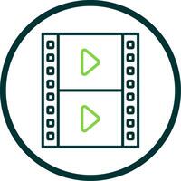 Film Streifen Linie Kreis Symbol Design vektor