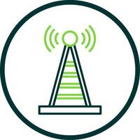 Radio Turm Linie Kreis Symbol Design vektor