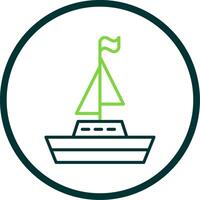 Boot Linie Kreis Symbol Design vektor