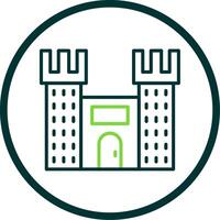 Schloss Linie Kreis Symbol Design vektor