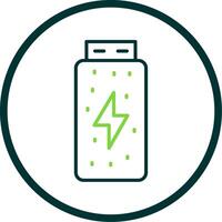 Batterie Status Linie Kreis Symbol Design vektor