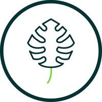 Monstera Linie Kreis Symbol Design vektor