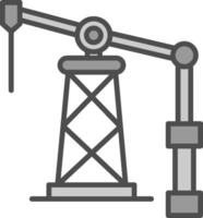 Öl Bohrturm Linie gefüllt Graustufen Symbol Design vektor