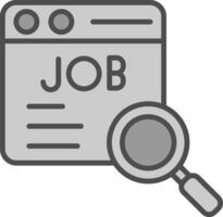 Job Suche Linie gefüllt Graustufen Symbol Design vektor