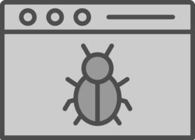 webb skadliga program linje fylld gråskale ikon design vektor