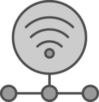 internet förbindelse linje fylld gråskale ikon design vektor