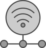 Internet Verbindung Linie gefüllt Graustufen Symbol Design vektor