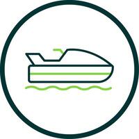 Jet Ski Linie Kreis Symbol Design vektor