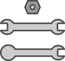 Werkzeuge Linie gefüllt Graustufen Symbol Design vektor