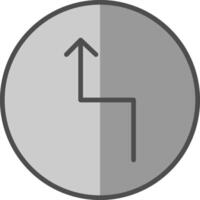 Zickzack- Linie gefüllt Graustufen Symbol Design vektor