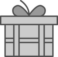 Geschenk Box Linie gefüllt Graustufen Symbol Design vektor