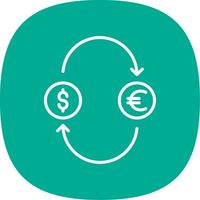 Austausch Geld Linie Kurve Symbol Design vektor