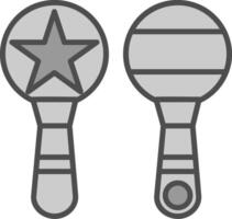 Maracas Linie gefüllt Graustufen Symbol Design vektor