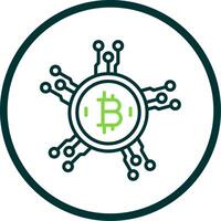 Bitcoin Netzwerk Linie Kreis Symbol Design vektor