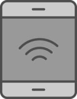 Smartphone Linie gefüllt Graustufen Symbol Design vektor