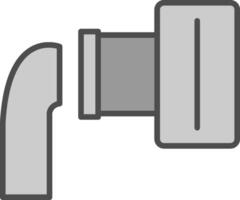 Drainage Linie gefüllt Graustufen Symbol Design vektor