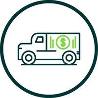 gepanzert LKW Linie Kreis Symbol Design vektor