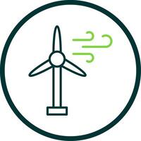 Wind Turbine Linie Kreis Symbol Design vektor