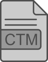 ctm Datei Format Linie gefüllt Graustufen Symbol Design vektor