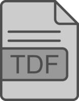 tdf Datei Format Linie gefüllt Graustufen Symbol Design vektor