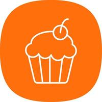 Cupcake Linie Kurve Symbol Design vektor