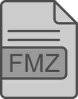 fmz fil formatera linje fylld gråskale ikon design vektor