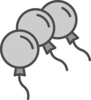 ballonger linje fylld gråskale ikon design vektor