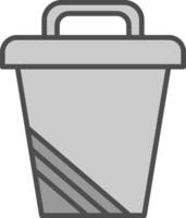 Müll können Linie gefüllt Graustufen Symbol Design vektor