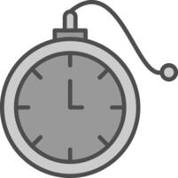 Tasche Uhr Linie gefüllt Graustufen Symbol Design vektor